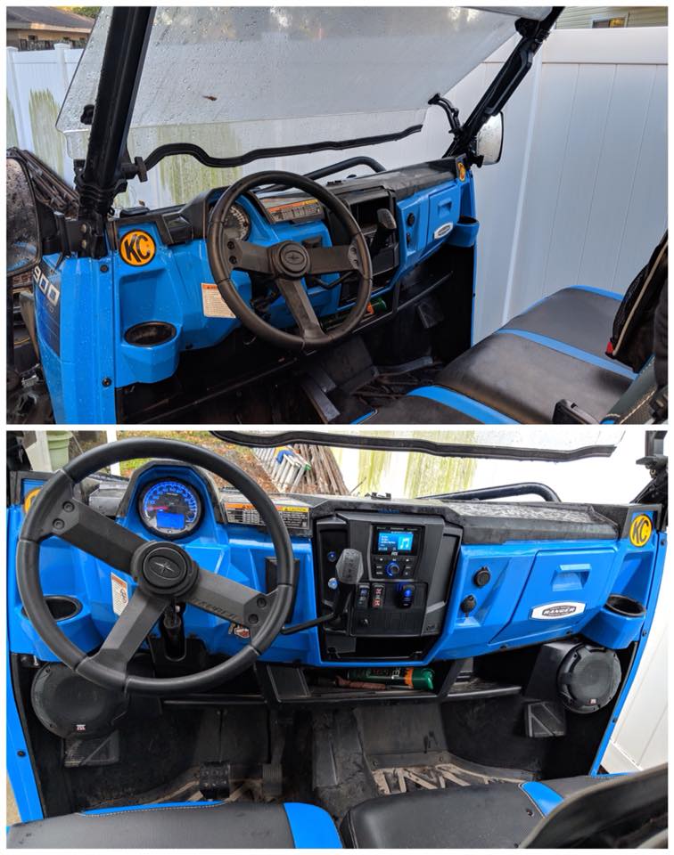 Polaris side-by-side interior dashboard audio upgrade installation